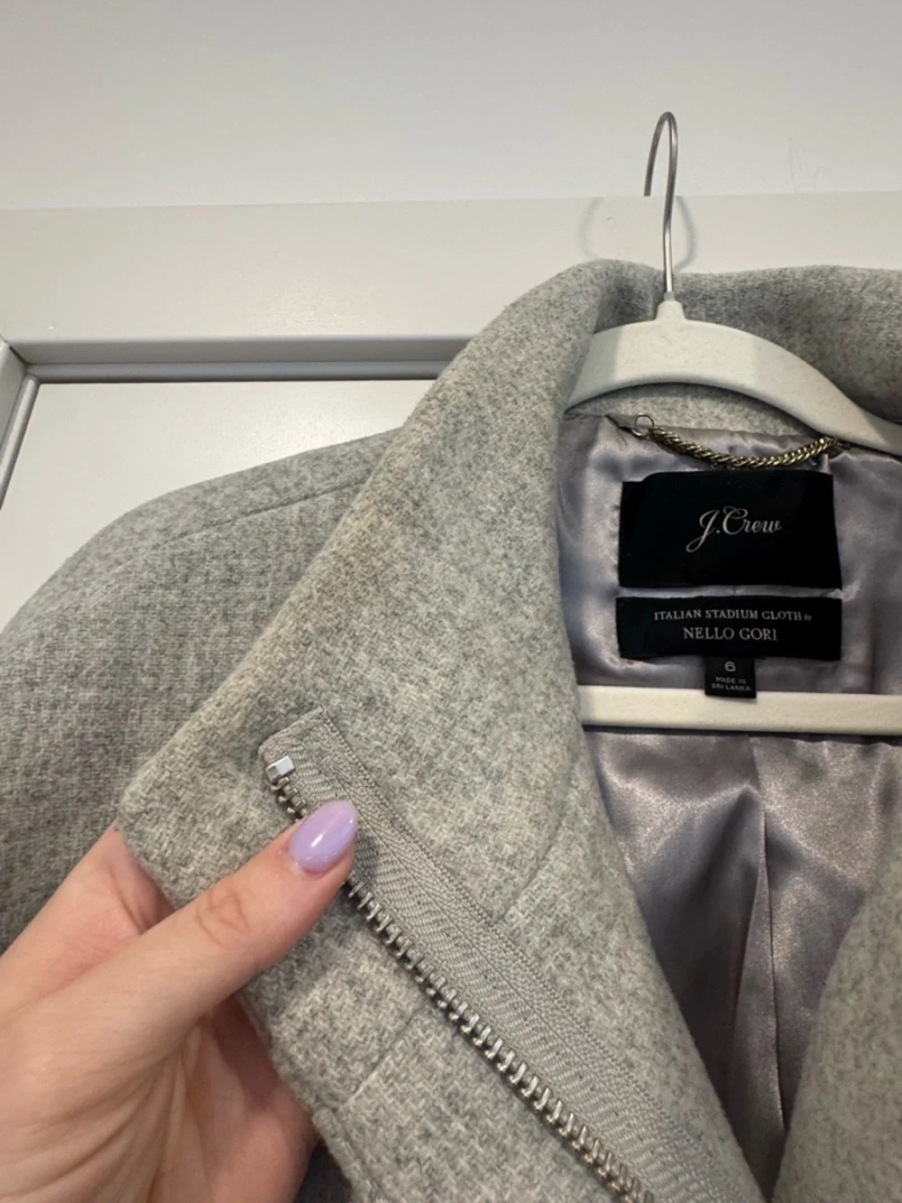 J. Crew Cocoon Coat in Italian Stadium-Cloth Wool - Heather Dusk - Size 6 - Picture 7 of 12